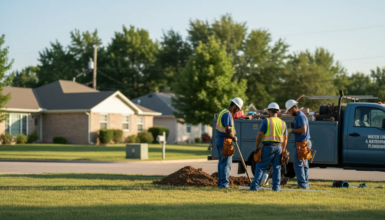 Residential water line and bathroom plumbing service in Ball, LA